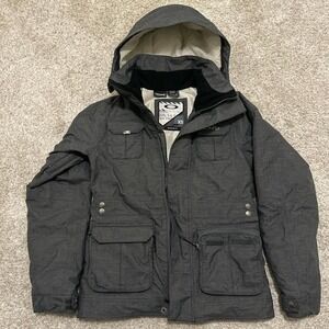 Y2K Oakley Insulated Hooded Jacket | Charcoal Gray | XS